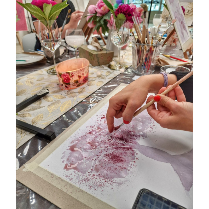 Dárkový poukaz na kurz nevšední malby-malování akrylem, čajem, kávou i akvarel – náhled 3