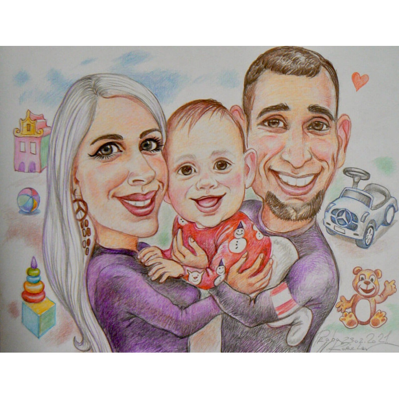 Dárkový poukaz na jedinečnou ručně malovanou karikaturu na míru – Darujpoukaz.cz