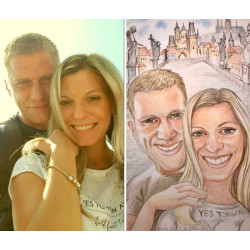 Dárkový poukaz na jedinečnou ručně malovanou karikaturu na míru – náhled 3