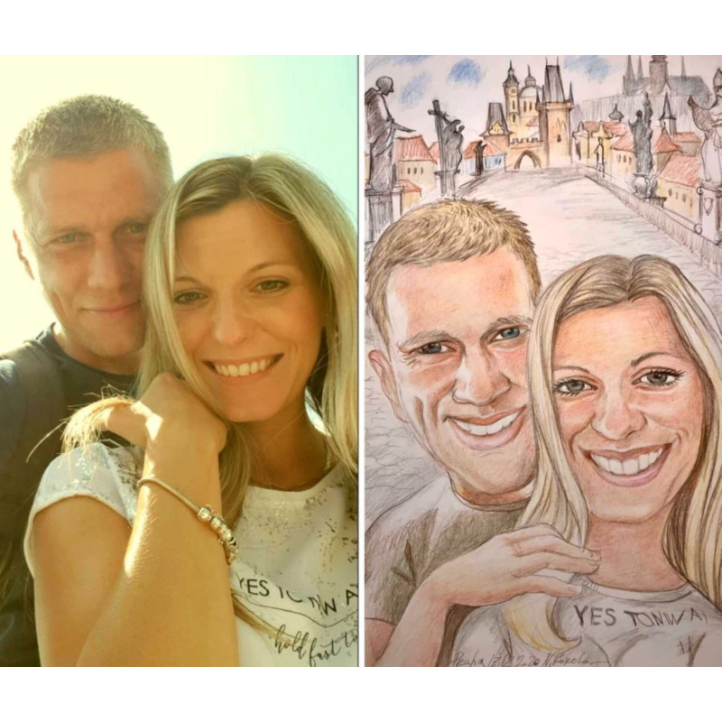 Dárkový poukaz na jedinečnou ručně malovanou karikaturu na míru – náhled 3