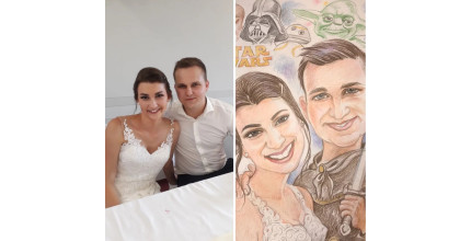 Dárkový poukaz na jedinečnou ručně malovanou karikaturu na míru – náhled 5