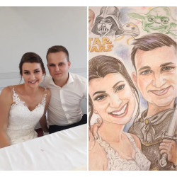 Dárkový poukaz na jedinečnou ručně malovanou karikaturu na míru – náhled 5