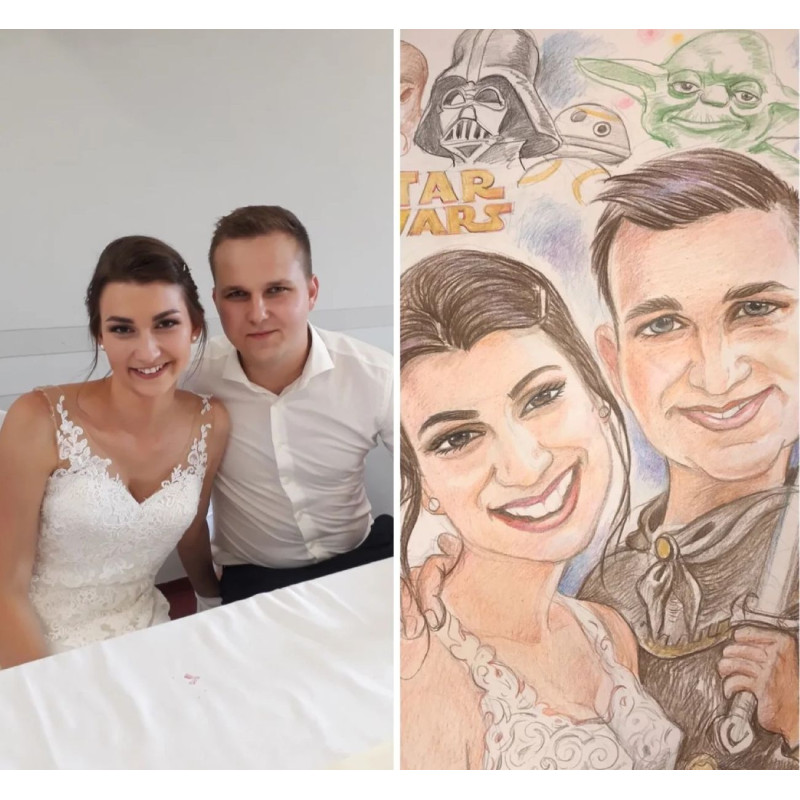 Dárkový poukaz na jedinečnou ručně malovanou karikaturu na míru – náhled 5